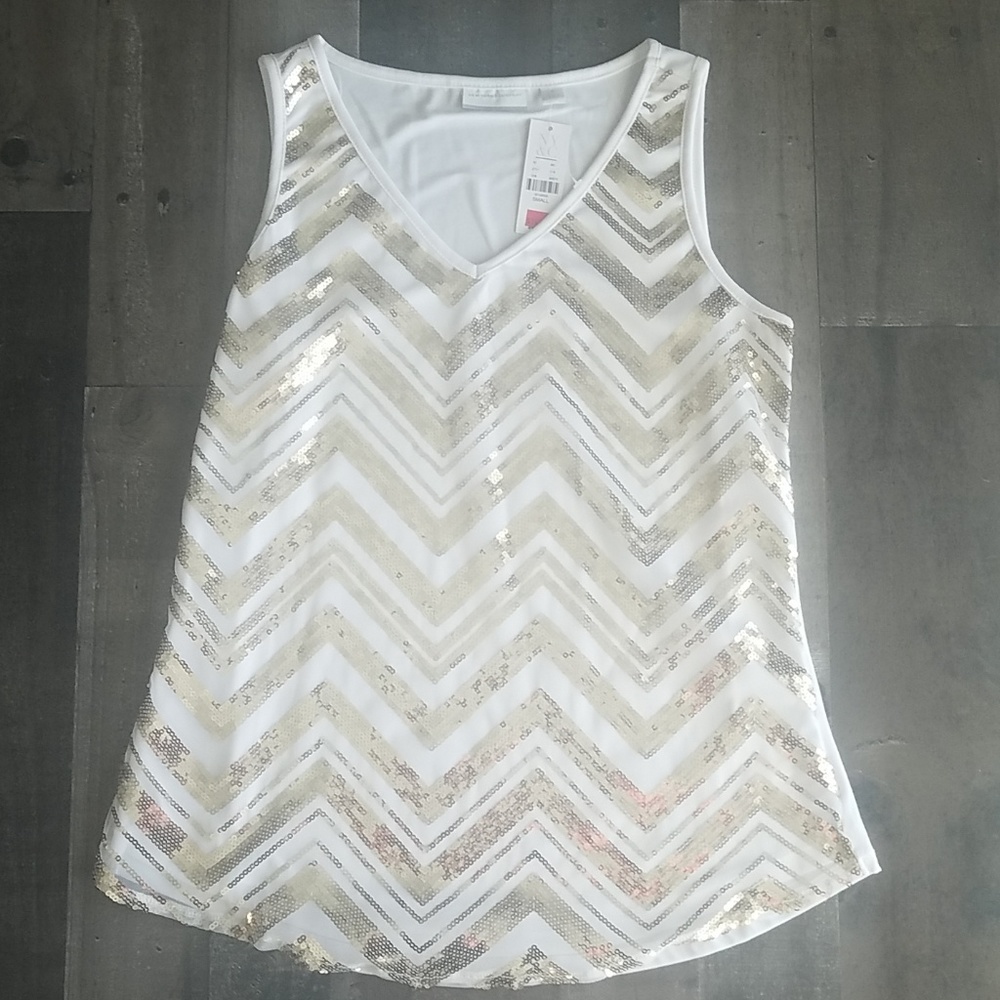 NY & Co Gold Sequin Tank